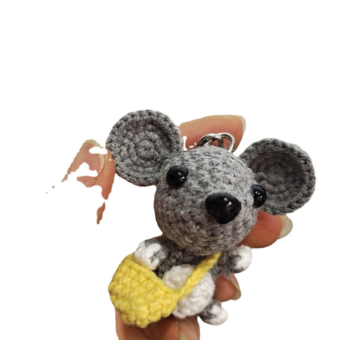 Finished Handmade Crochet Wool Doll Little Mouse Handbag Pendant Keychain Pendant Creative Gift